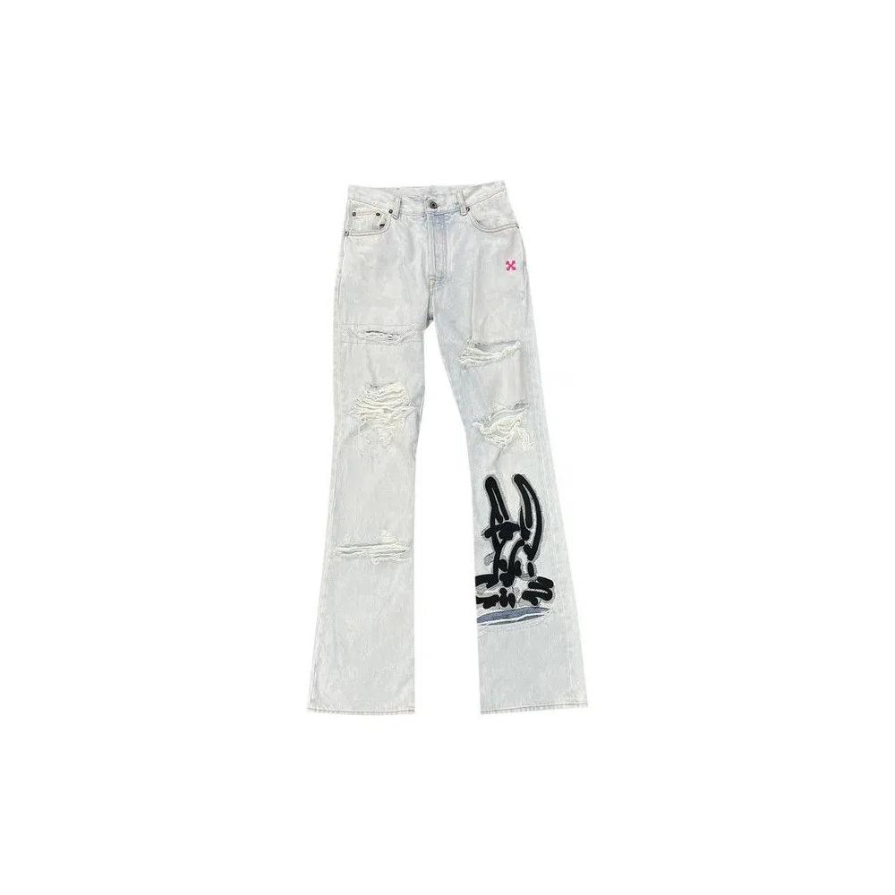 Джинсы Off-White Bleached Destroyed «White» 2