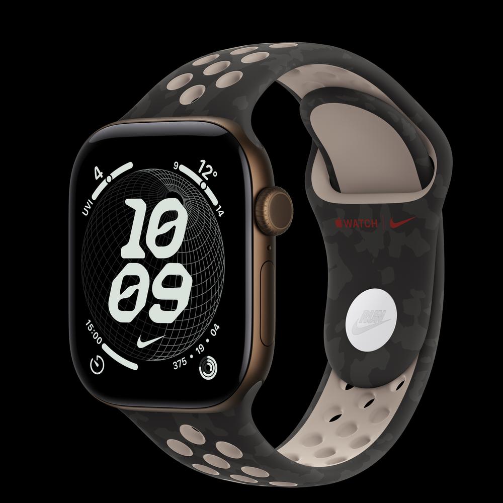 Apple Watch Series 12 42 мм, GPS + Cellular, алюминий, Dark Bronze, ремешок After Dark Black Nike Sport Band 1