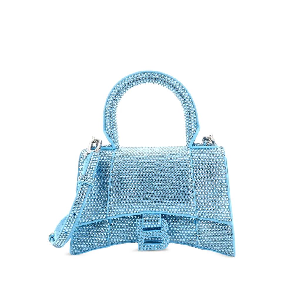 Сумка через плечо Hourglass Top Handle Bag Suede with Crystals XS 1