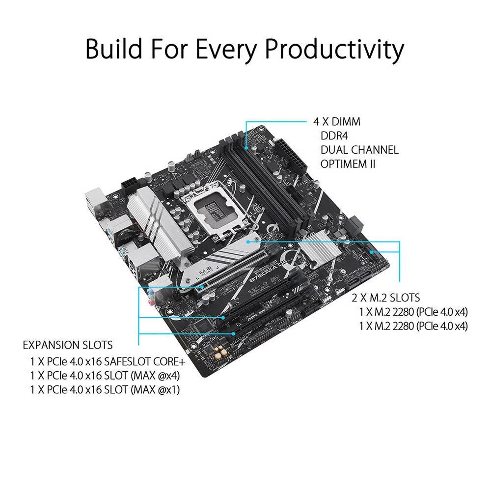 ASUS PRIME B760M-A D4 Micro-ATX материнская плата (DDR4) 2