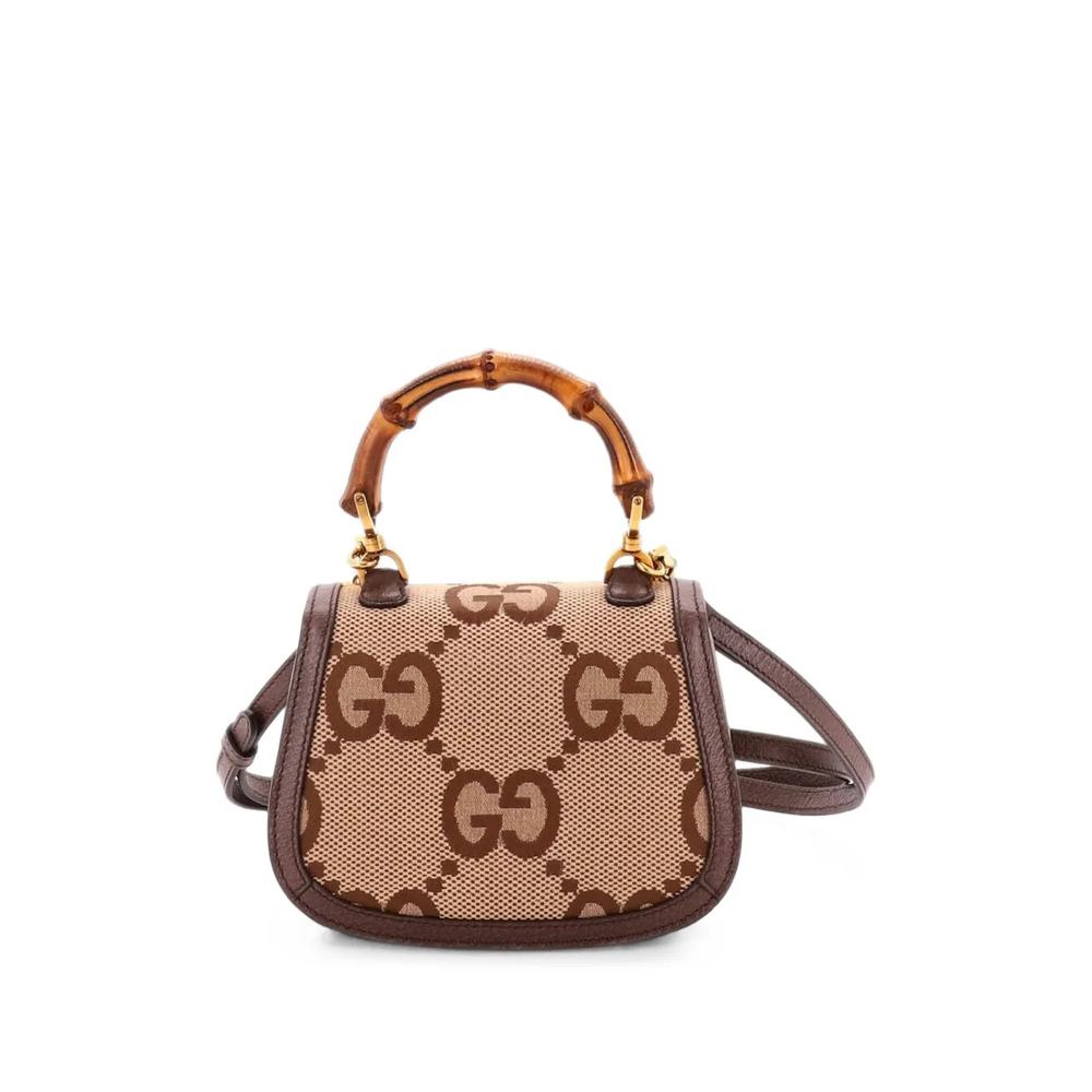 Мини-сумка через плечо Bamboo 1947 Top Handle Bag Jumbo GG Canvas 2