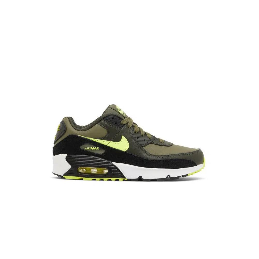 Кроссовки Nike Air Max 90 Leather GS 'Medium Olive Volt' 1