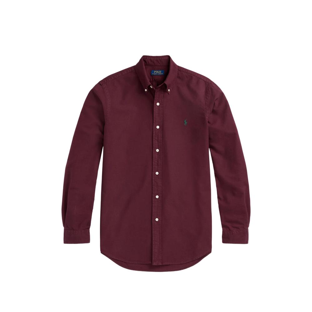 logo-embroidered button-down shirt 1
