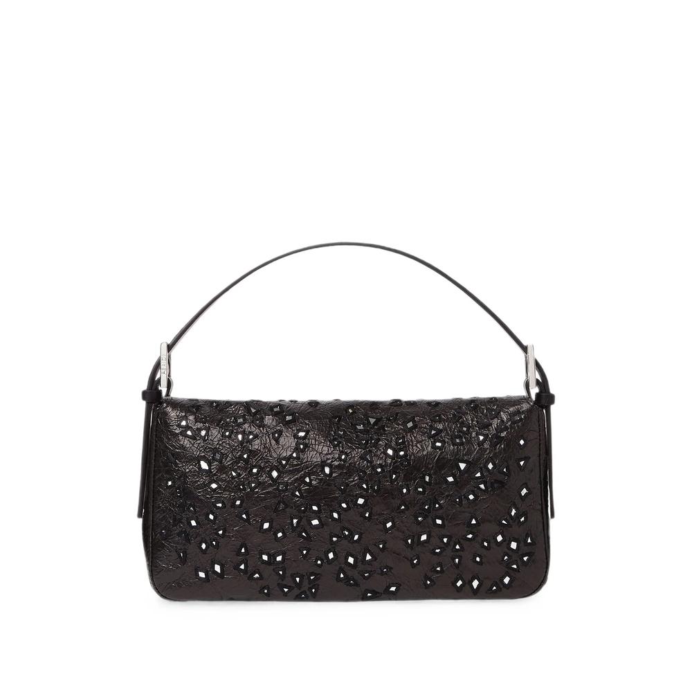 Baguette mirror-embellished leather tote bag 2