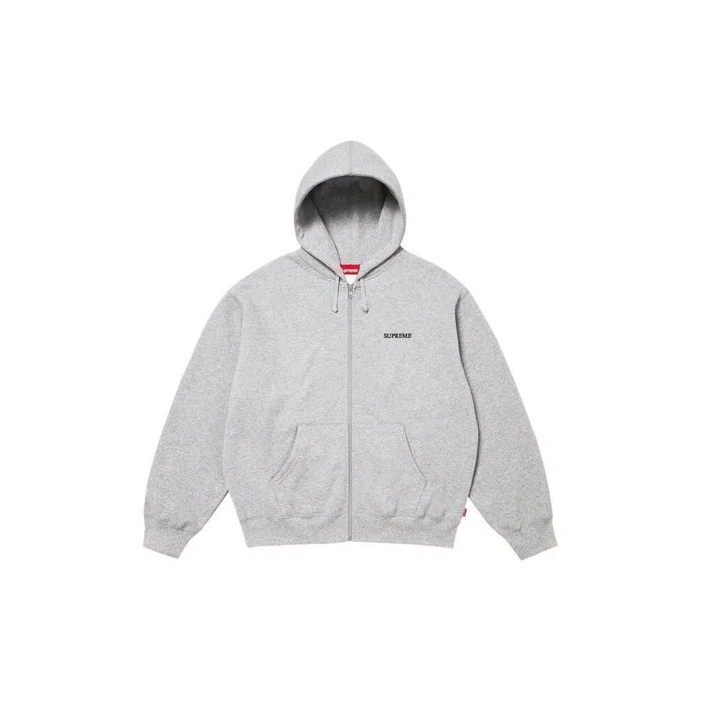 Худи Supreme Idgaf Zip Up Hooded Sweatshirt 'Heather Grey' 1