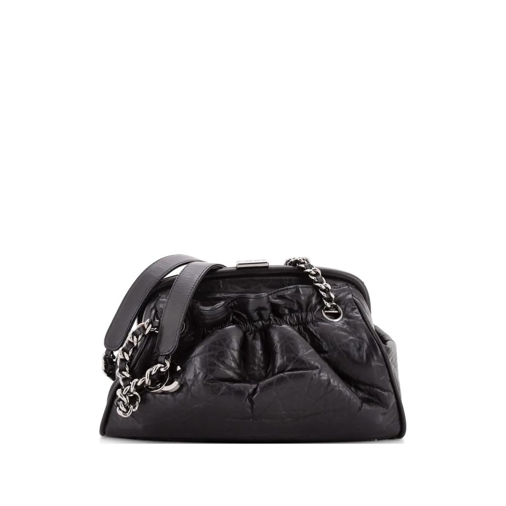 Маленькая сумка на плечо Paris-New York Pleated Frame Bag Distressed Lambskin Small 2