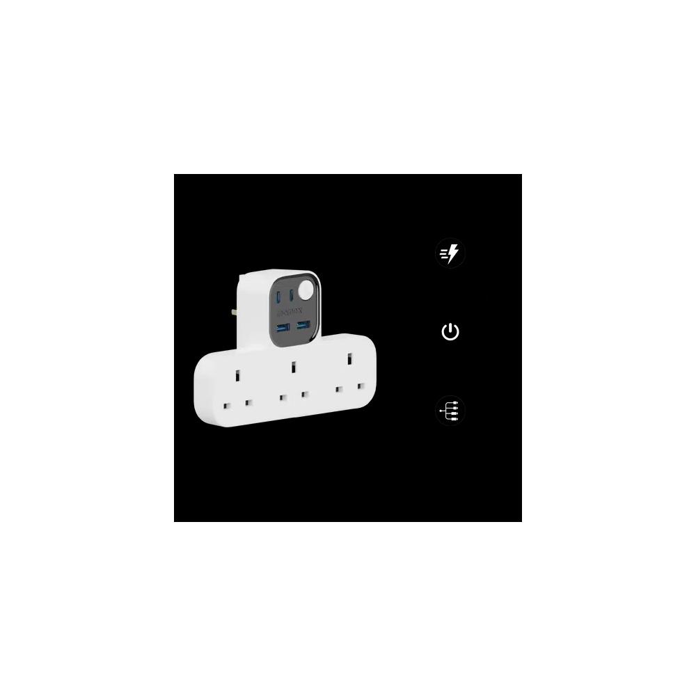 Momax 1-Charge Work Flow USB + 3-портовый T-образный адаптер 2
