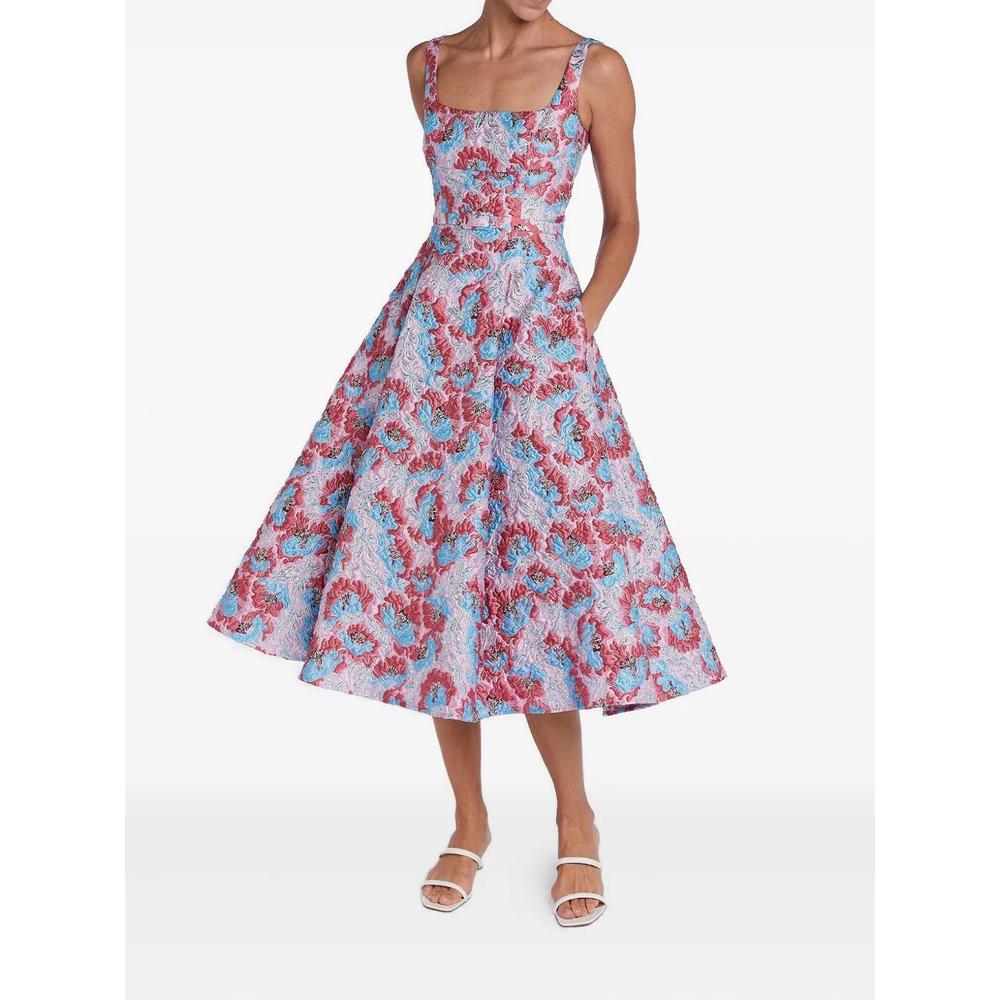 Beaux floral-brocade midi dress 2