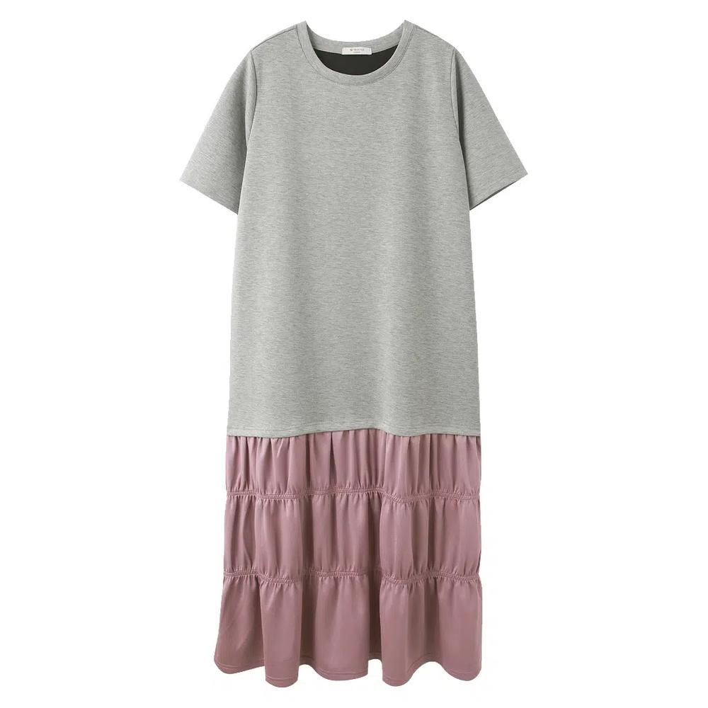 Платье-трапеция Comfortable Air Cotton с patchwork и драпировкой [DA10423] 8