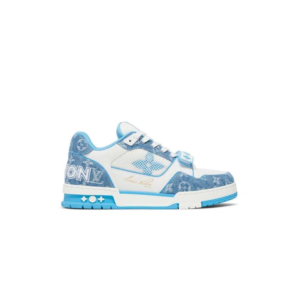 Кроссовки Louis Vuitton Trainer Low «Velcro Strap - Light Blue Monogram Denim» 1