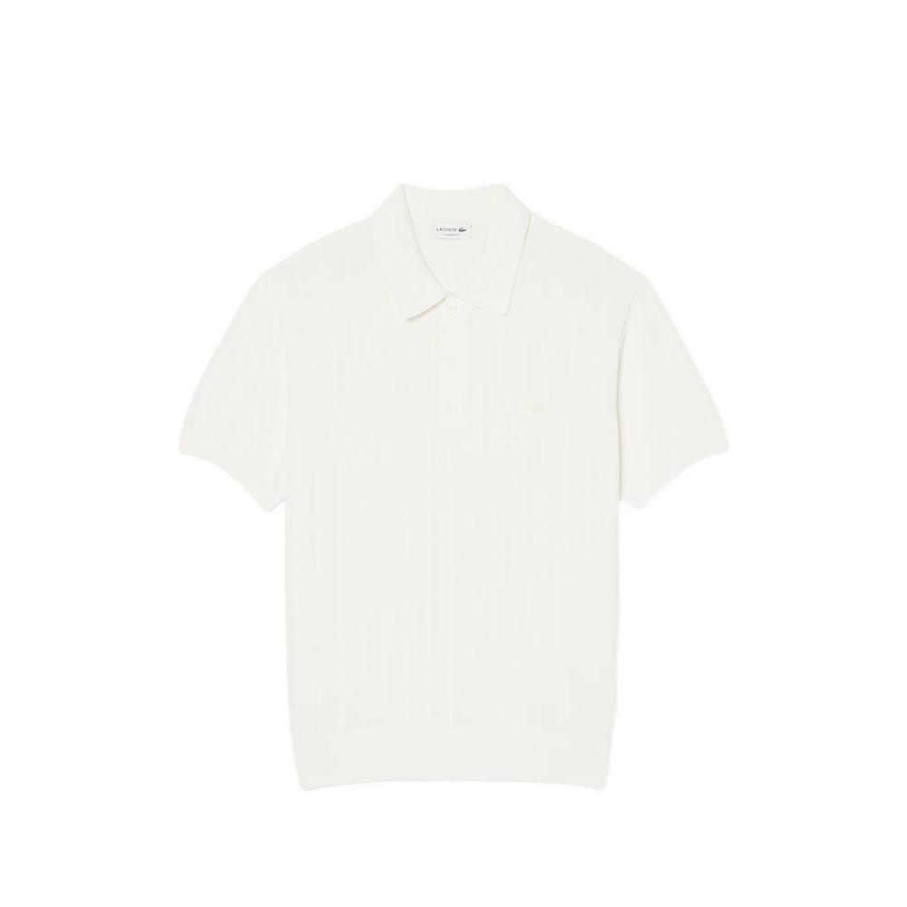 ribbed-knit short-sleeve polo shirt 1