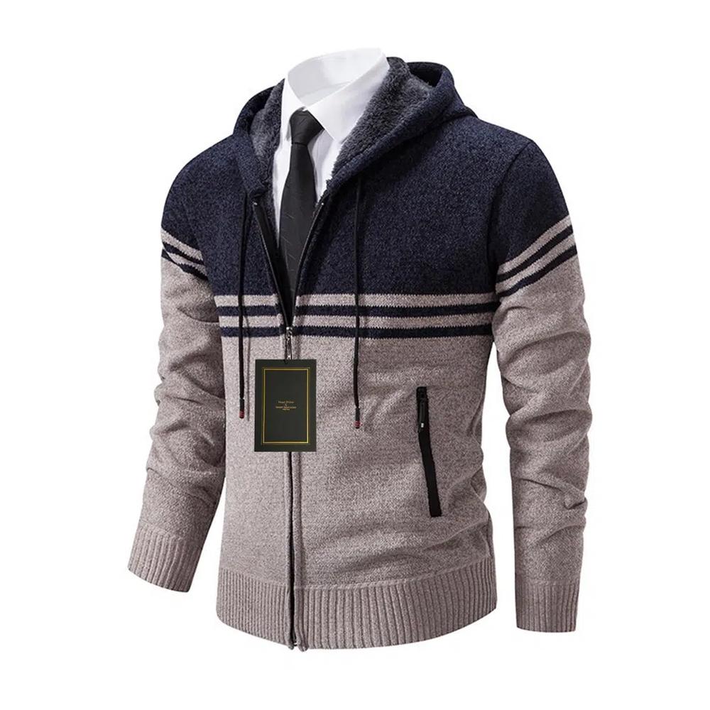 Вязаная куртка с капюшоном Color Block HZYX228-6959 2