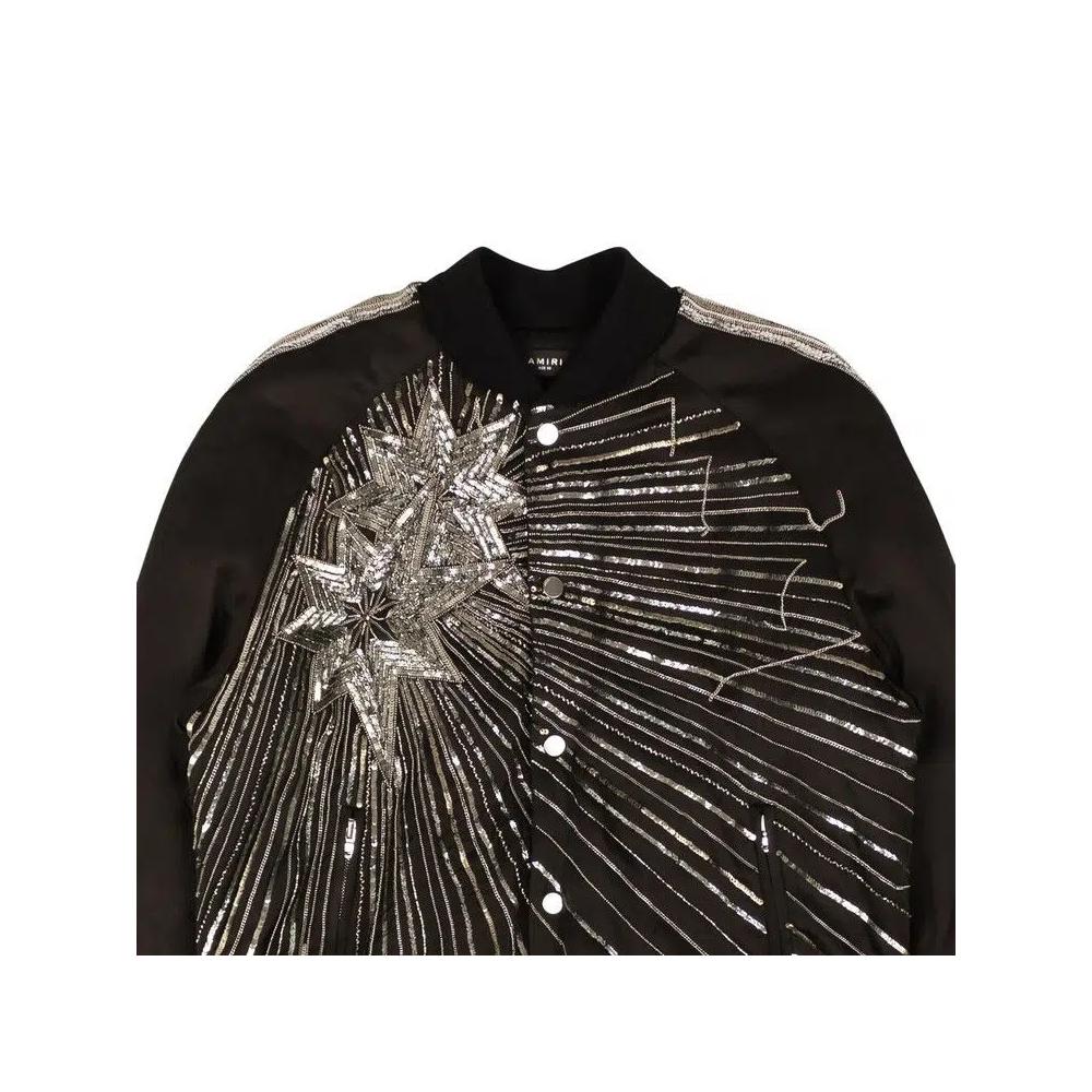 Бомберы Amiri Viscose Beaded Star Design Bomber Jacket 'Черный' 3