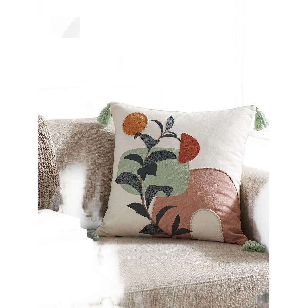 embroidered tassel-trim cushion 2