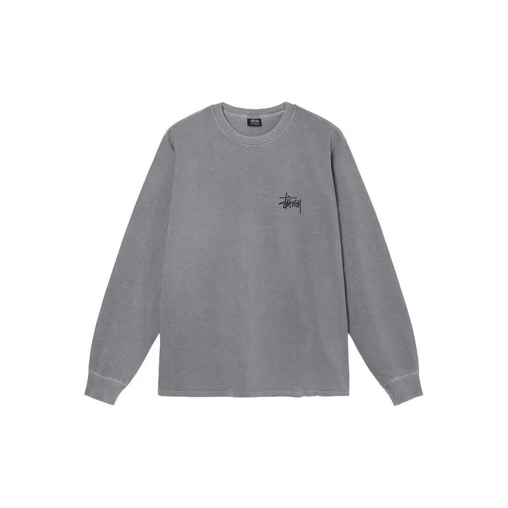 Футболки Stussy Basic Pigment Dyed Long-Sleeve Tee 'Серый' 1