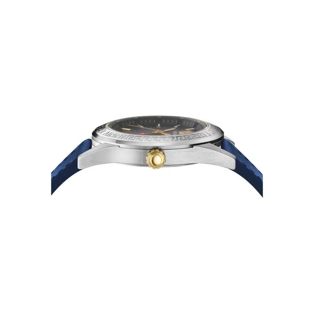 Часы Versace V Code GMT с кожаным ремешком 'Нержавеющая сталь' 2