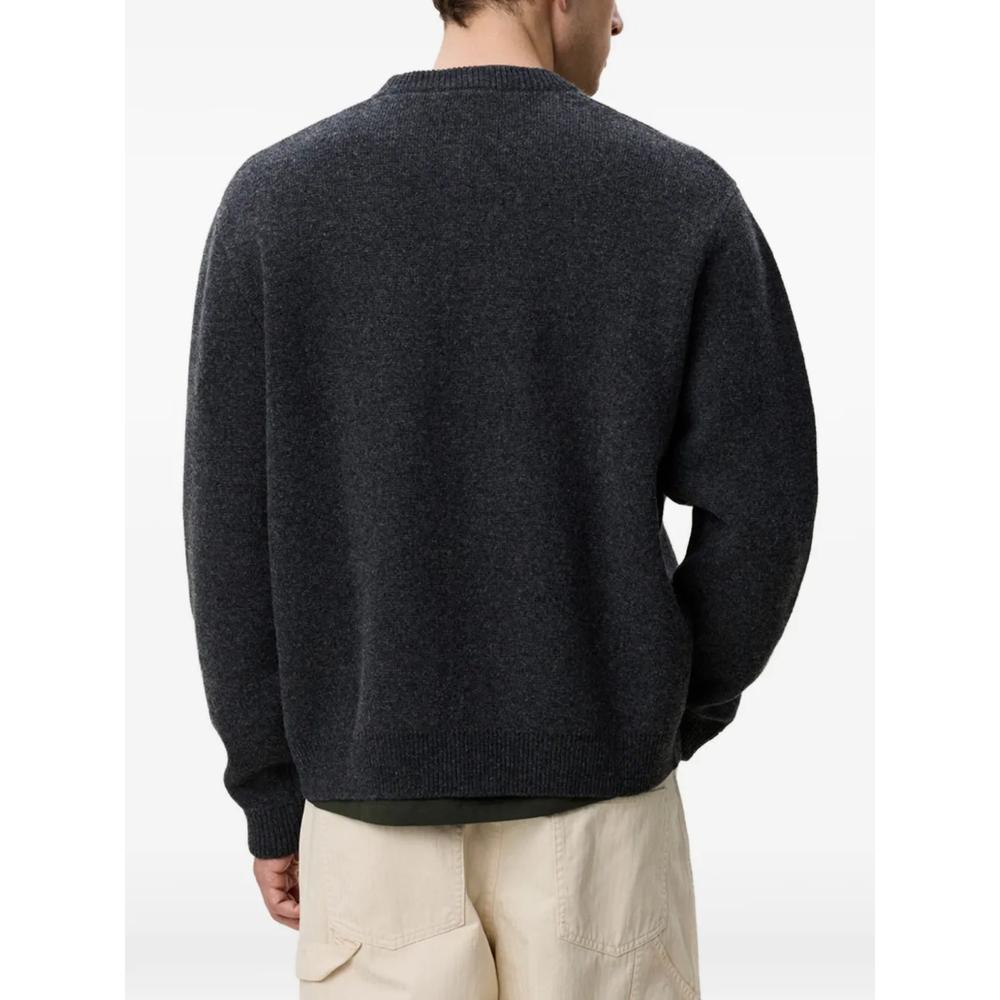 logo-embroidered button-up cardigan 4