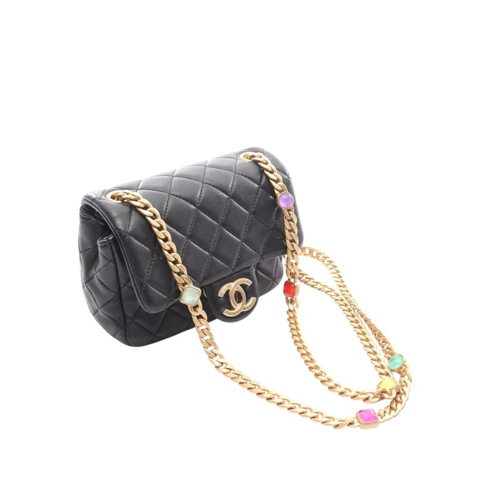 Сумка на плечо Mini Square Classic Lambskin Charms Single Flap (2021 год) 2