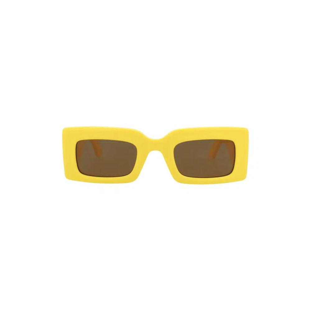 Очки Alexander McQueen Square-Frame Recycled Acetate Sunglasses 'Yellow Brown' 1