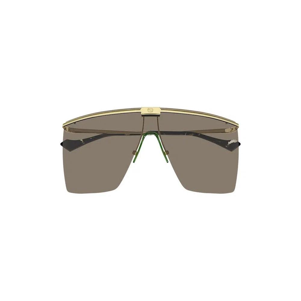 Солнцезащитные очки Gucci Shield 'Золото/Коричневый' 2