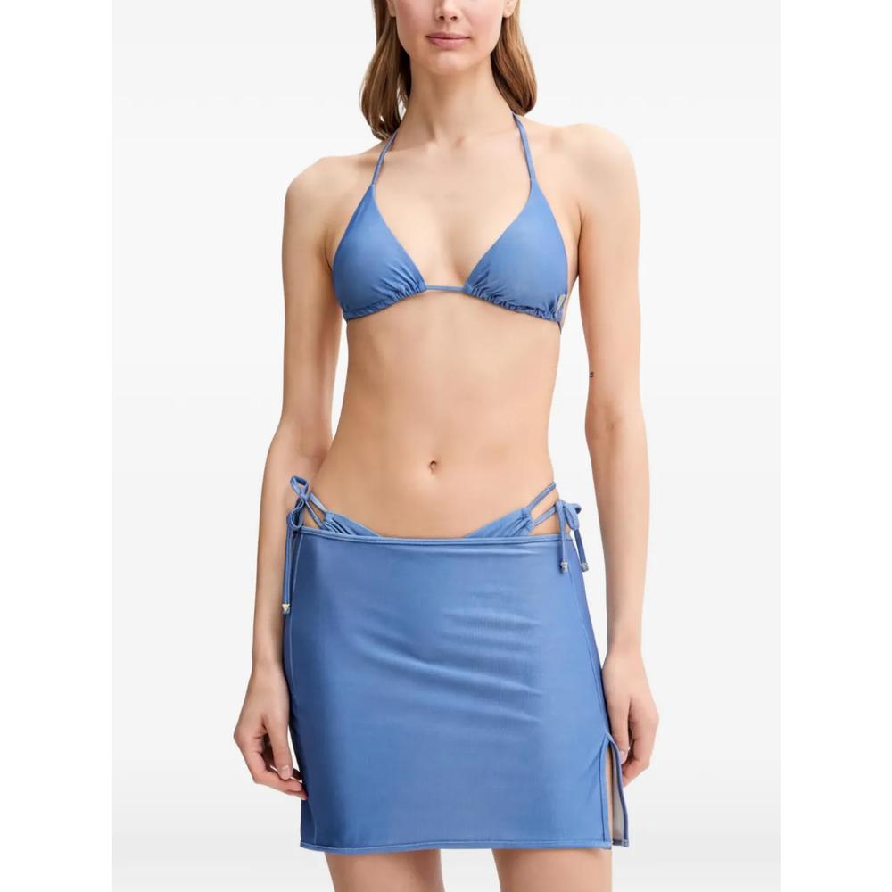glitter-effect triangle bikini top 2