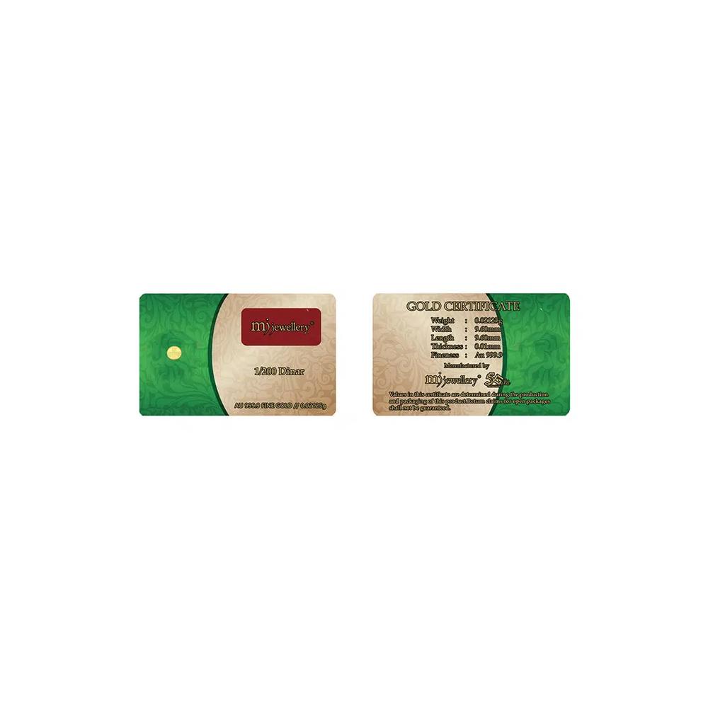 Коллекция 5G Gold 999.9/24K Золотой слиток Динар (0.02125g) 2