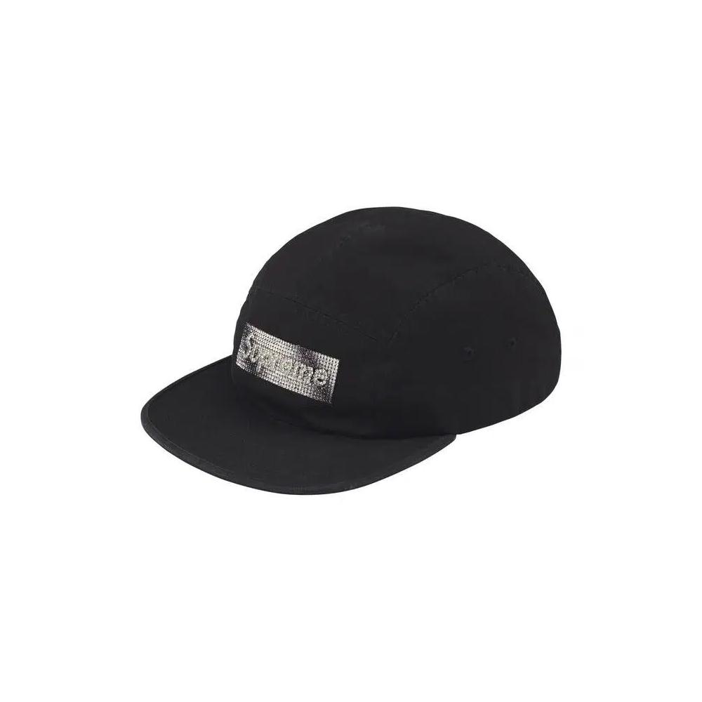 Кепки Supreme Rhinestone Label Camp Cap 'Black' 1