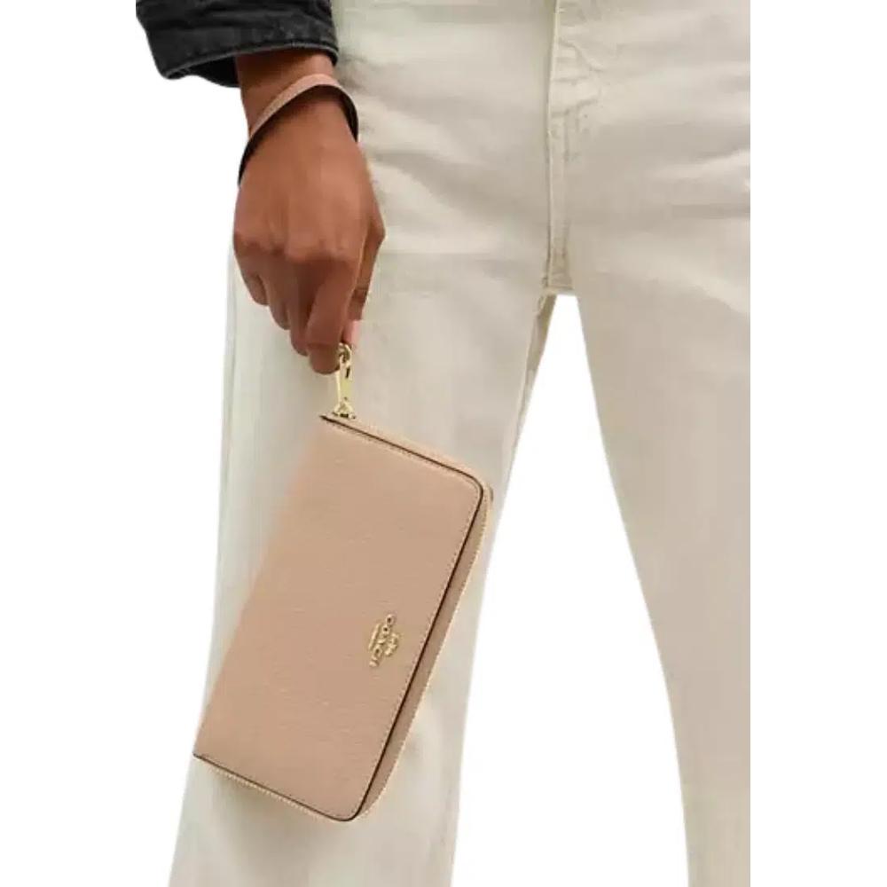 Кошелек Coach Long Zip Around Wallet кремово-персикового цвета CBR67 3