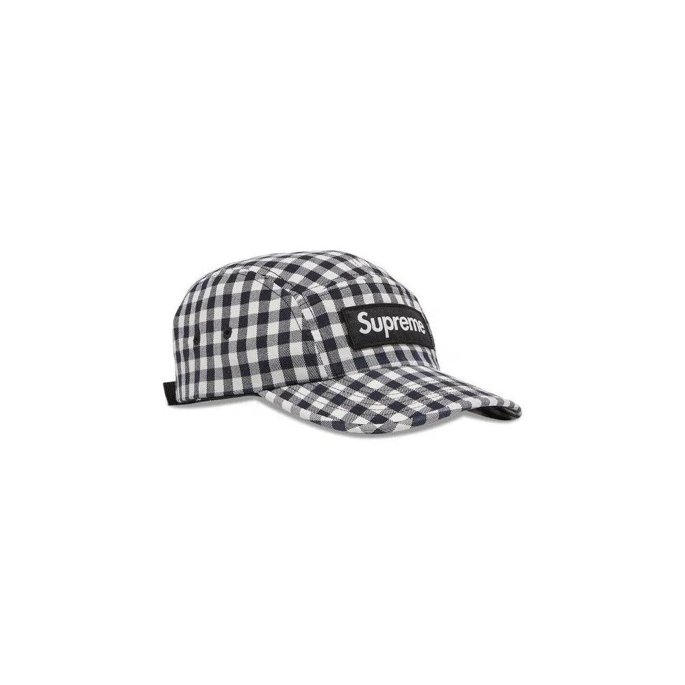 Кепки Supreme Gingham Camp Cap «Черный» 2