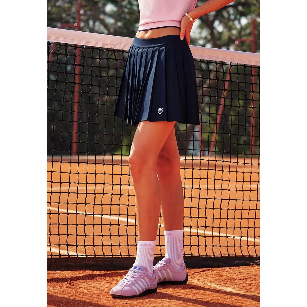 ЖЕНСКАЯ ПЛИССИРОВАННАЯ ЮБКА K-SWISS С АНТИ-УФ ЛОГОТИПОМ 3