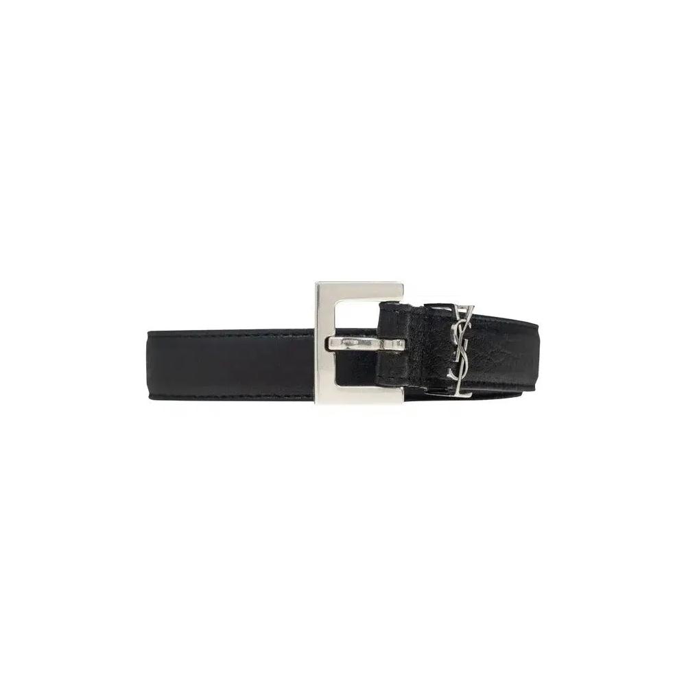 Ремни Saint Laurent Logo Plaque Buckled Belt 'Black' 1