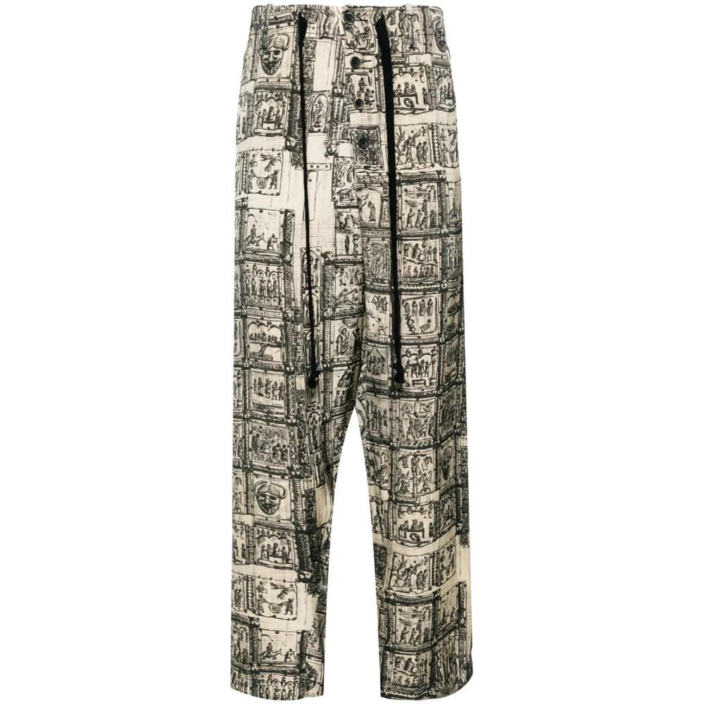 graphic-print straight-leg trousers 1