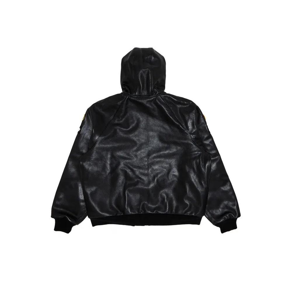 Кожаные куртки Supreme x Vanson Leather Hooded Work Jacket «Black» 2