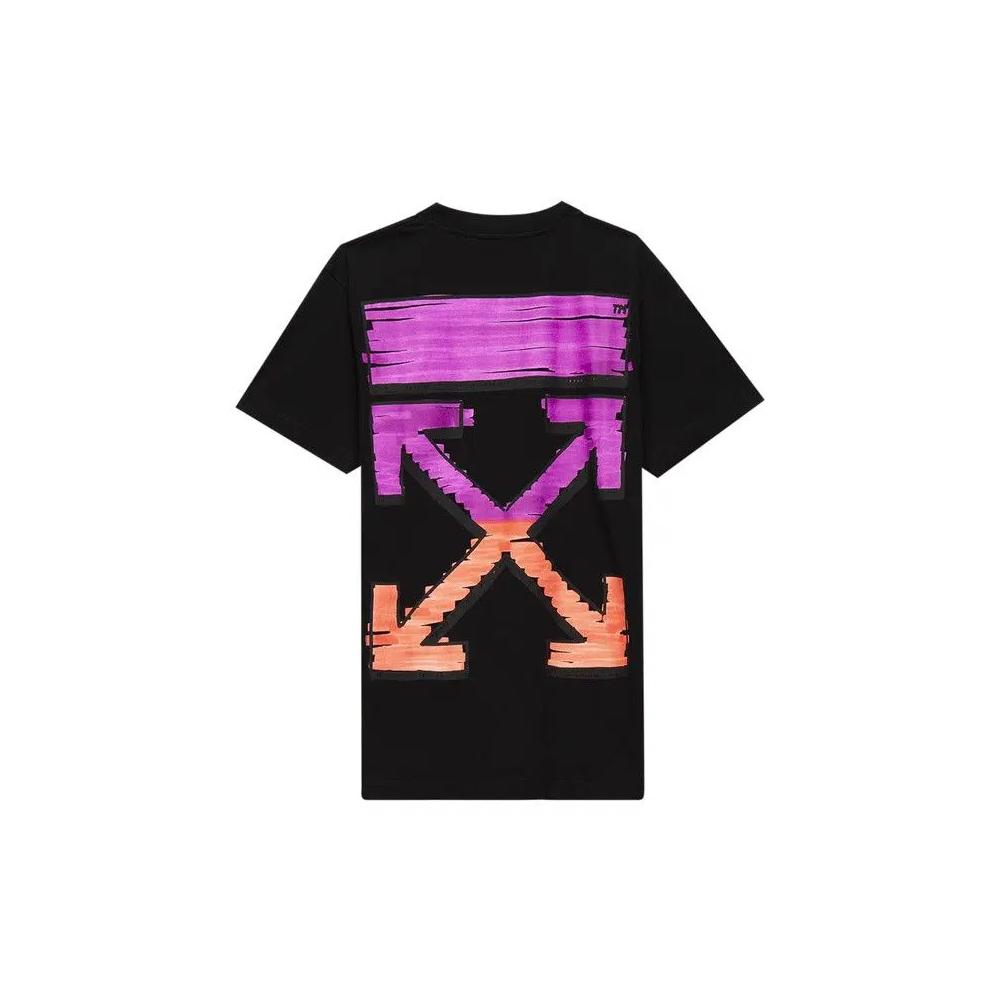 Футболки Off-White Marker Short-Sleeve Slim Tee 'Black/Fuchsia' 2