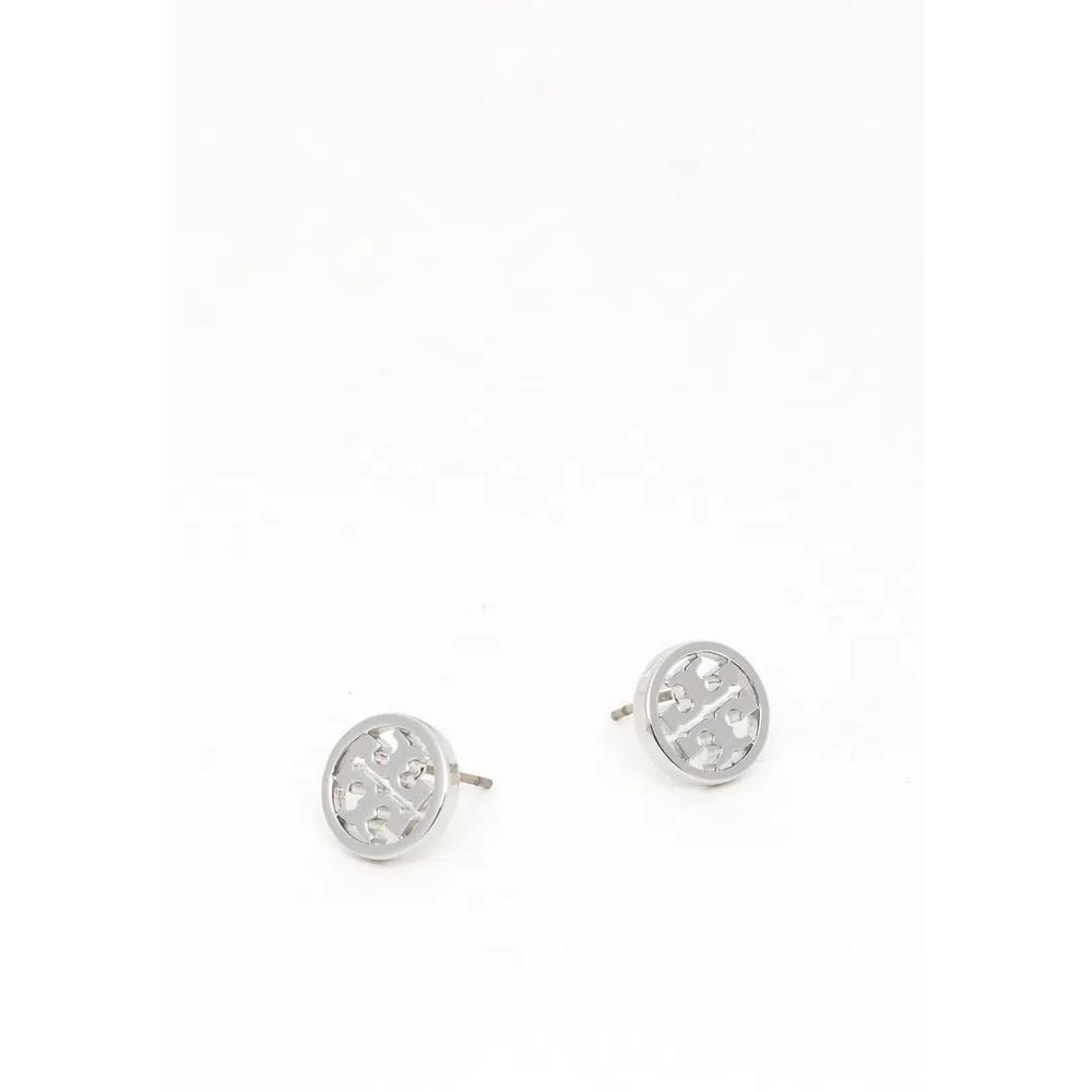 Серьги-гвоздики Tory Burch из латуни с серебряным покрытием 1