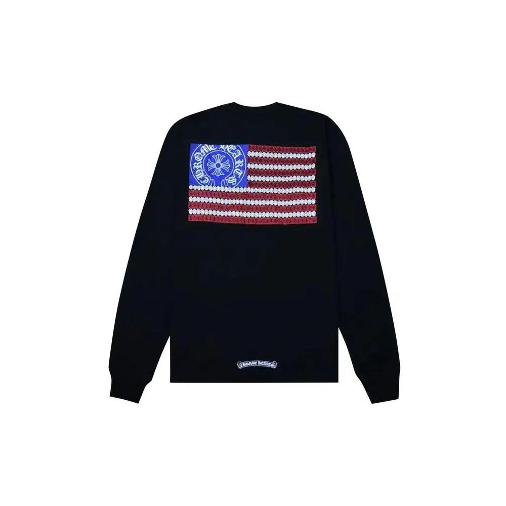 Футболки с длинным рукавом Chrome Hearts USA Flag Pocket Long-Sleeve 'Черный' 2