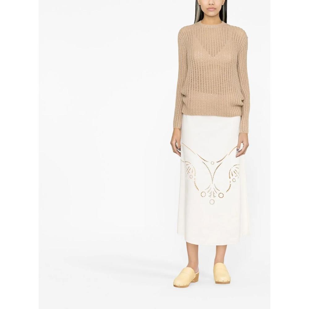 high-waisted embroidered-design skirt 2