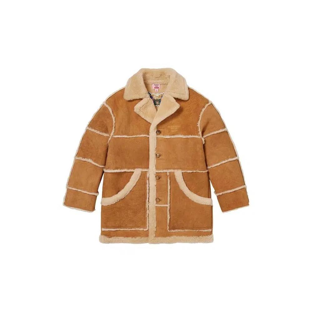 Пальто Supreme x Martine Rose/Jeff Hamilton Shearling Coat «Tan» 2