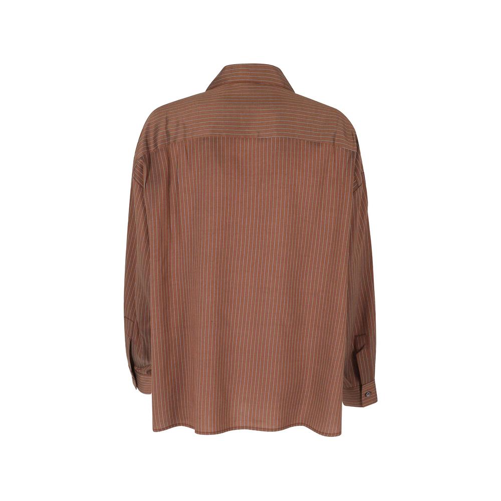 pinstripe-pattern pussy-bow shirt 2