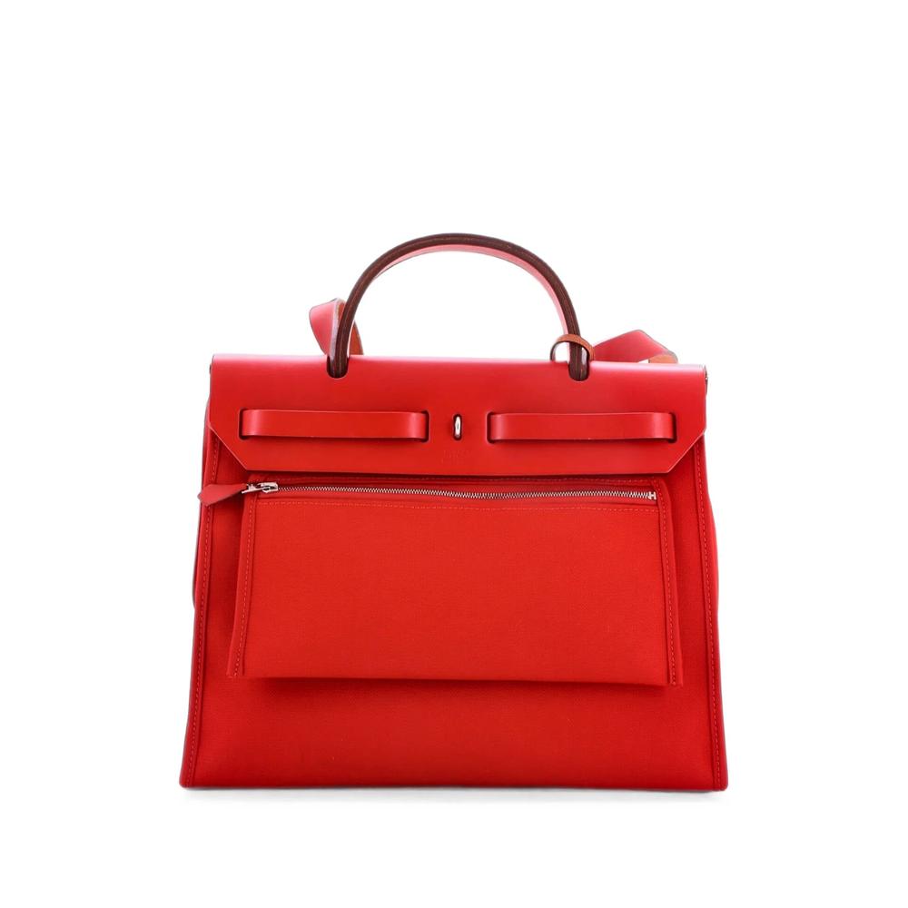 Herbag Zip Leather and Toile 31 shoulder bag 2