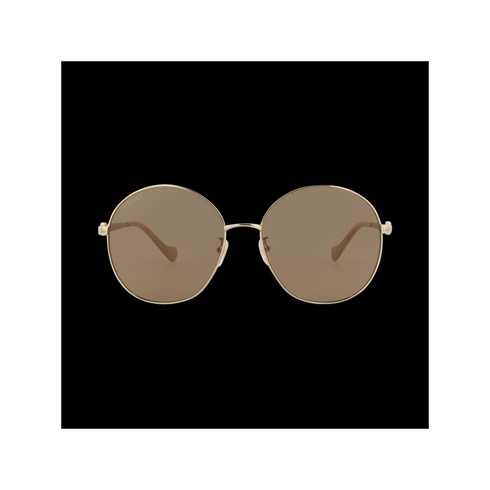 Gucci Круглые солнцезащитные очки 'Золотой/Коричневый' 1