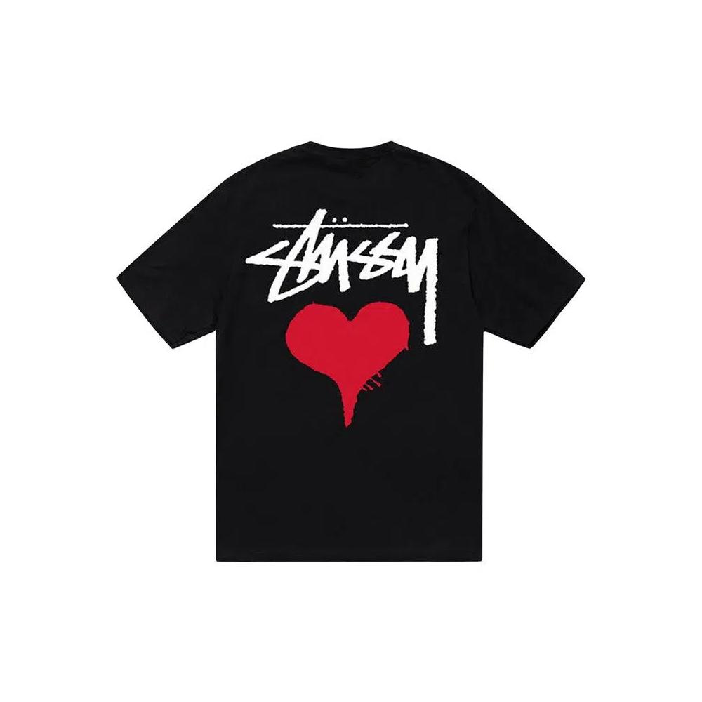 Футболки Stussy Stock Heart Tee «Black» 2