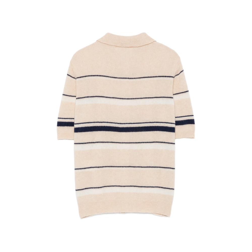 striped short-sleeve knitted shirt 2