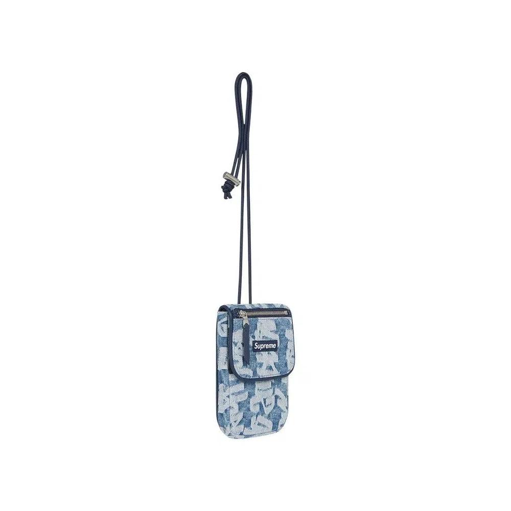 Сумки Supreme Fat Tip Jacquard Denim Neck Pouch 'Blue' 3