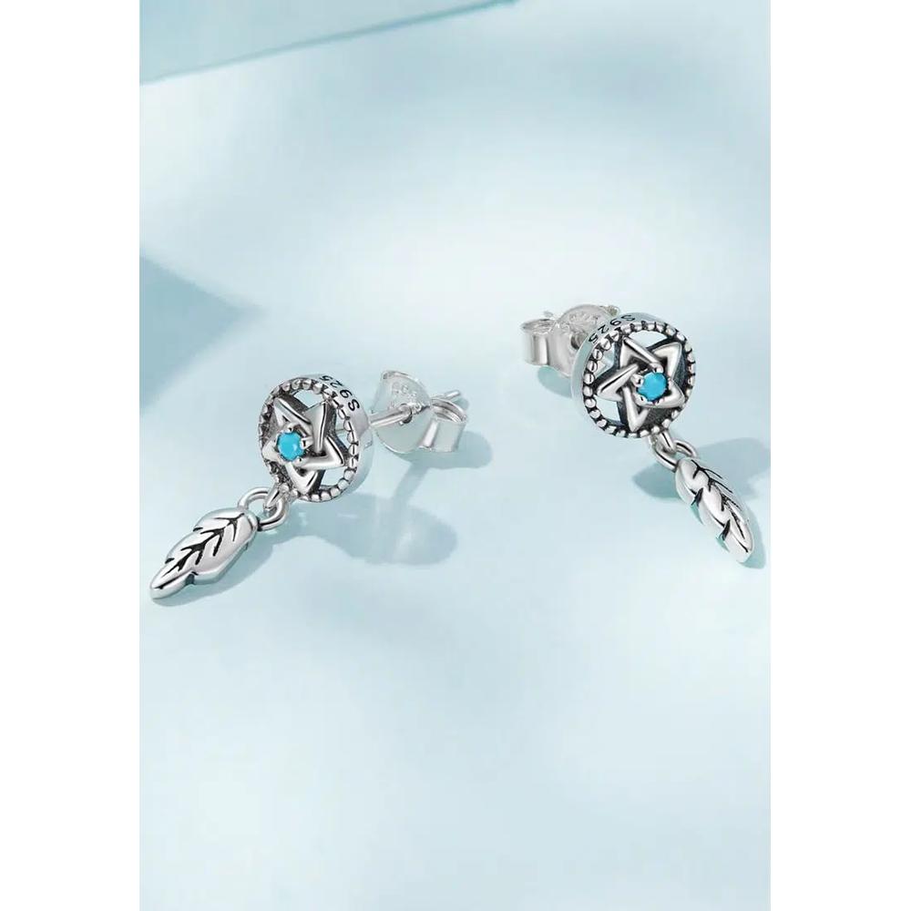 Серьги-подвески из стерлингового серебра с пентаграммой 4