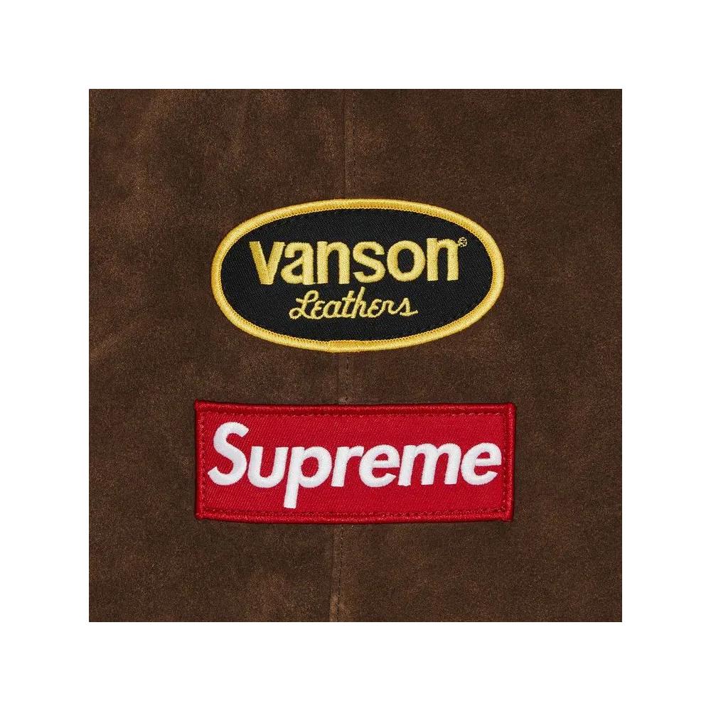 Куртки Supreme x Vanson Leather Hooded Work Jacket 'Замша' 3