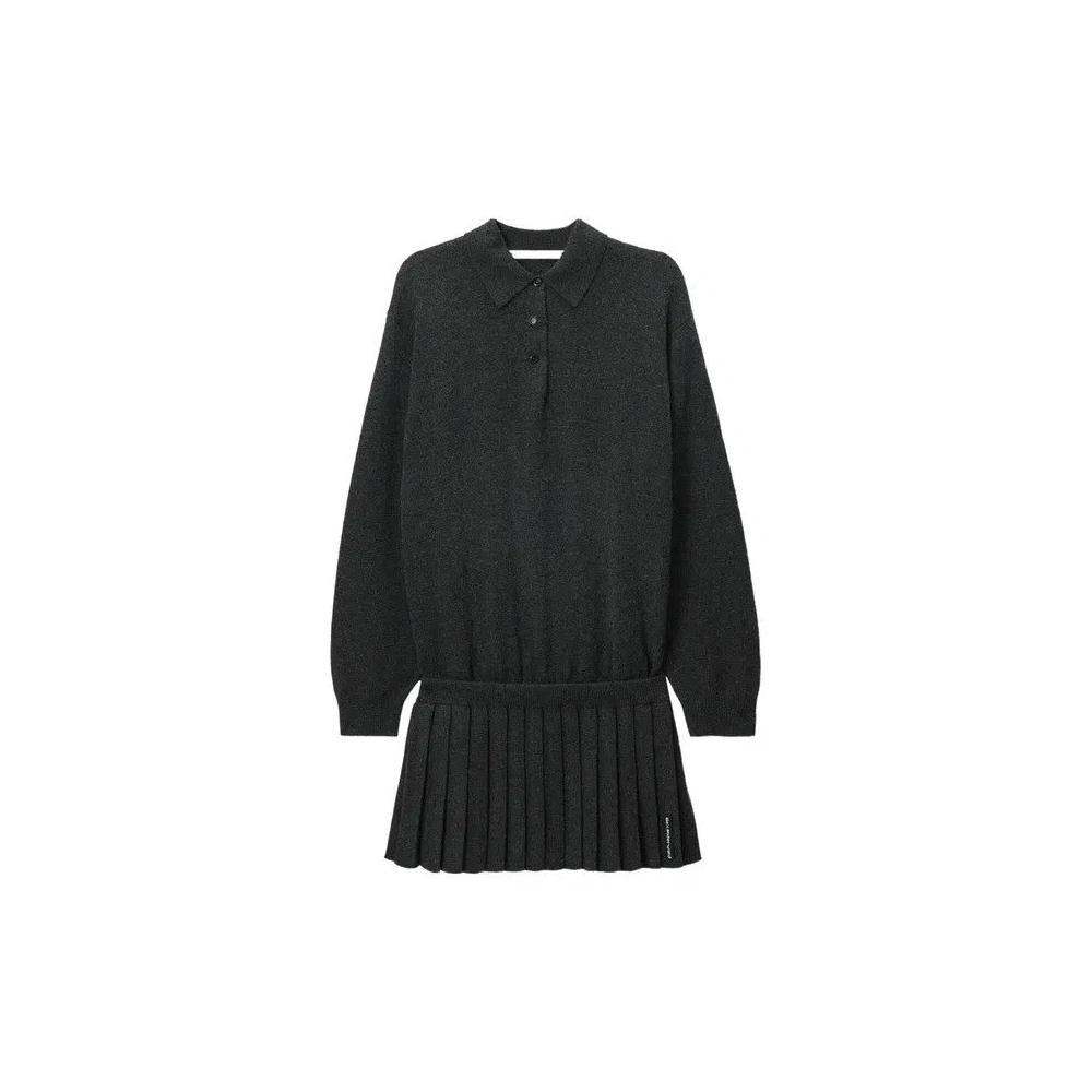 Платья Alexander Wang Heatpressed Skirt Long-Sleeve Polo Dress 'Graphite' 1