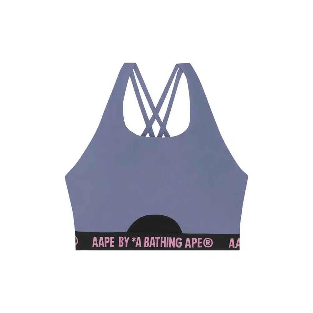 Спортивные бюстгальтеры AAPE Moonface Logo Hem Bra Top 'Blue/Dark' 1