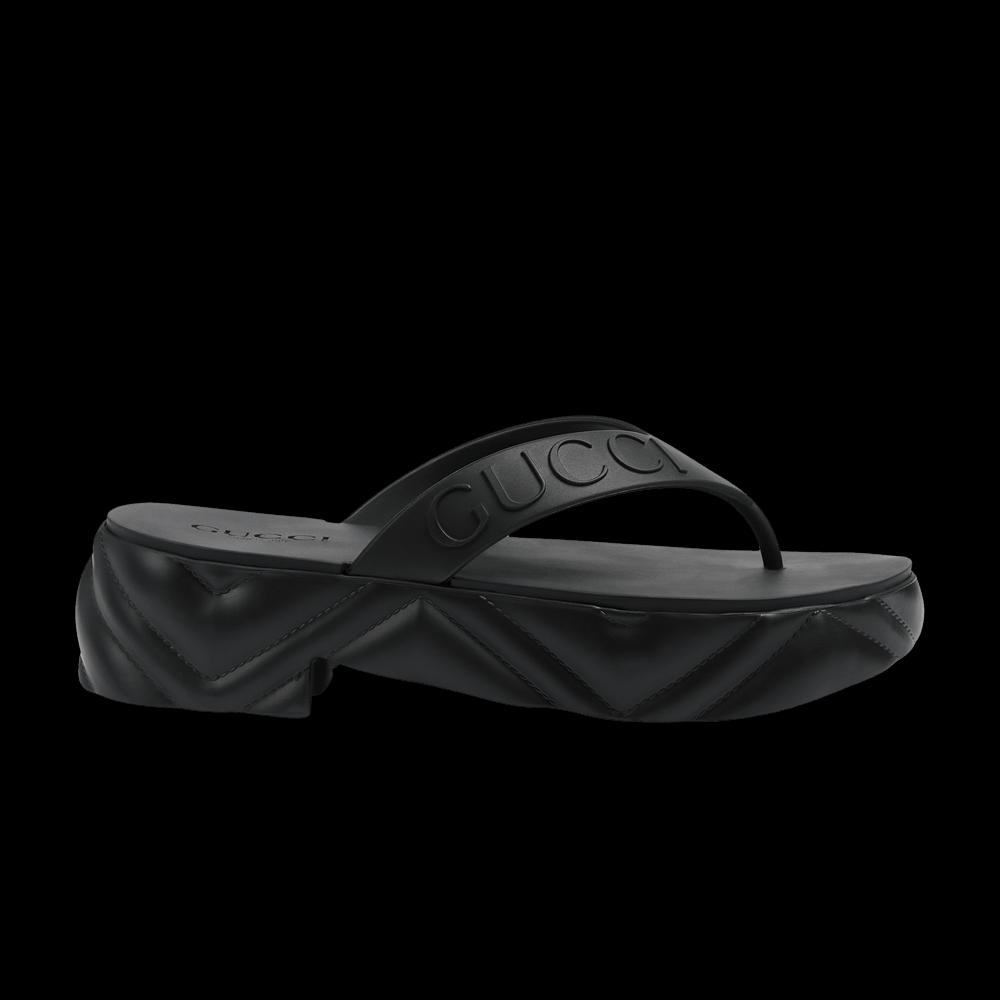 Слайды Gucci Wmns Thong Platform Sandal 'Black' 1
