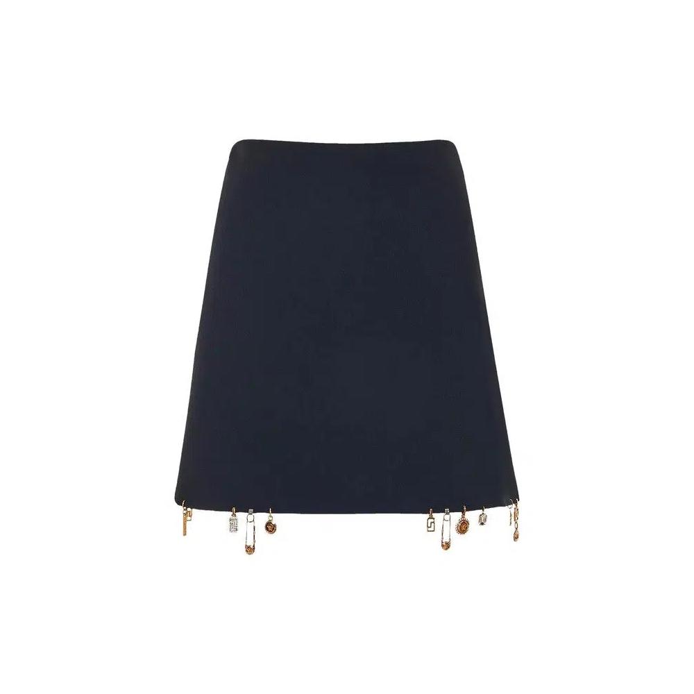 Юбки Versace Charm-Embellished Satin Mini Skirt 'Black' 1